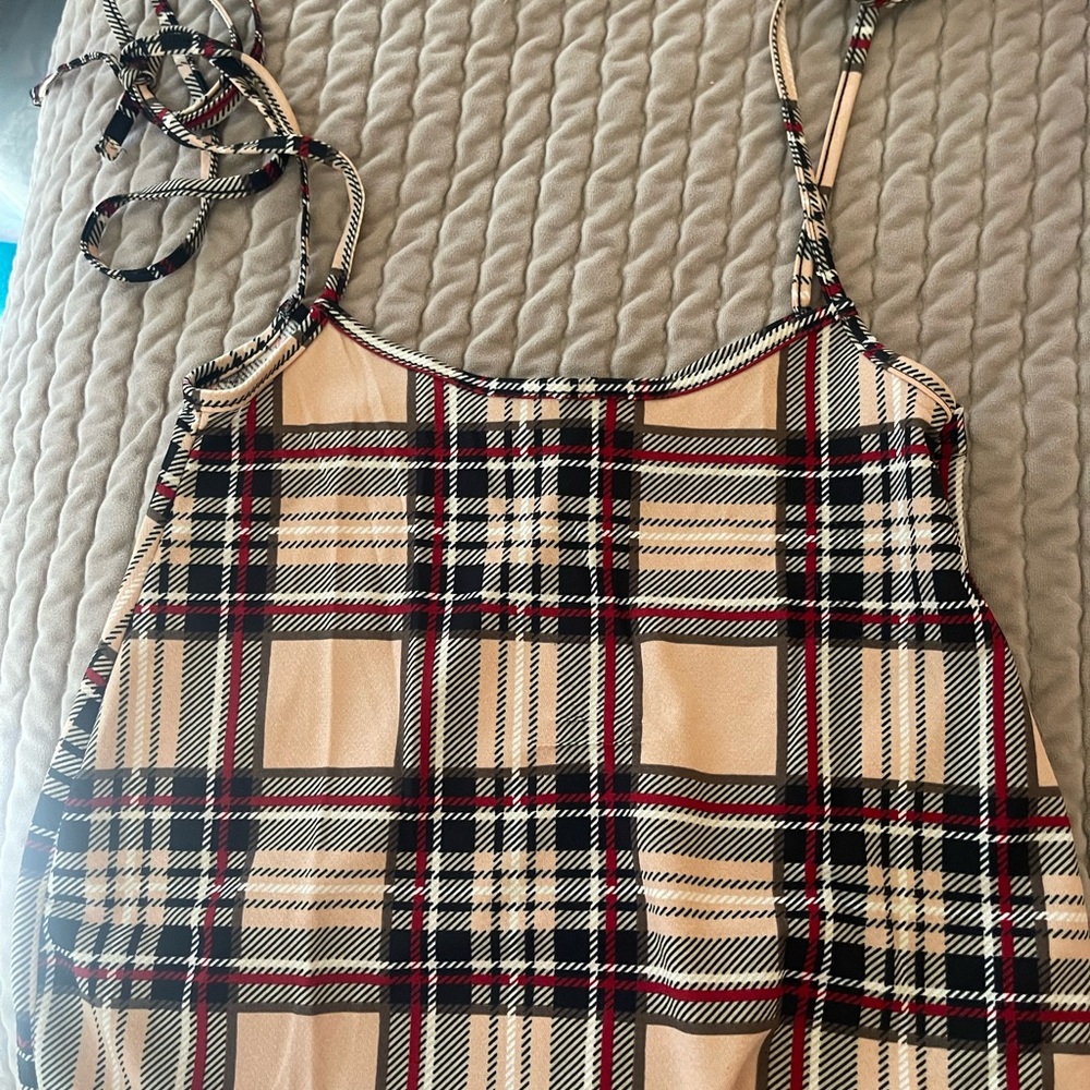 Plaid Spaghetti Strap Dress
